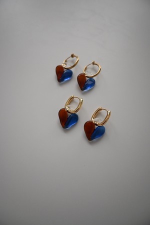 half heart pierce/earring(gold)