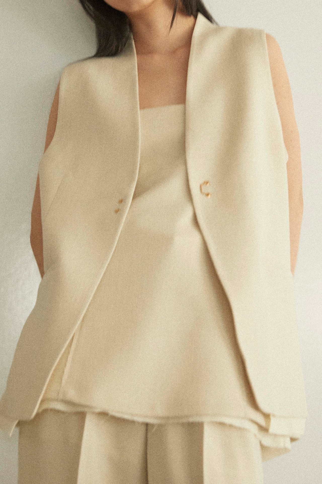 DU250503 linen like layered bare tunic【残り3点】