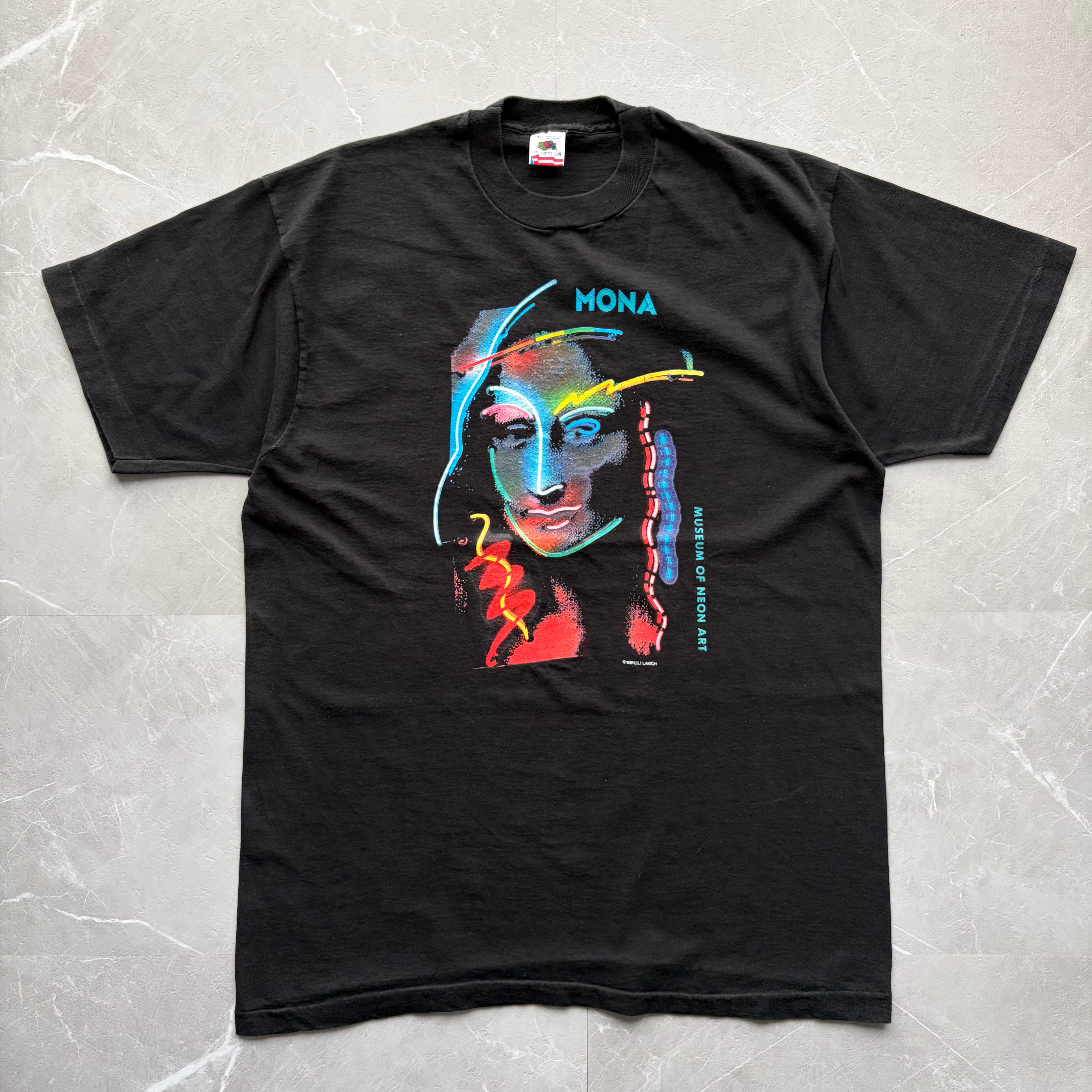 00s STUSSY × FUTURA/World Tour print Tee/L/ワールドツアープリントT