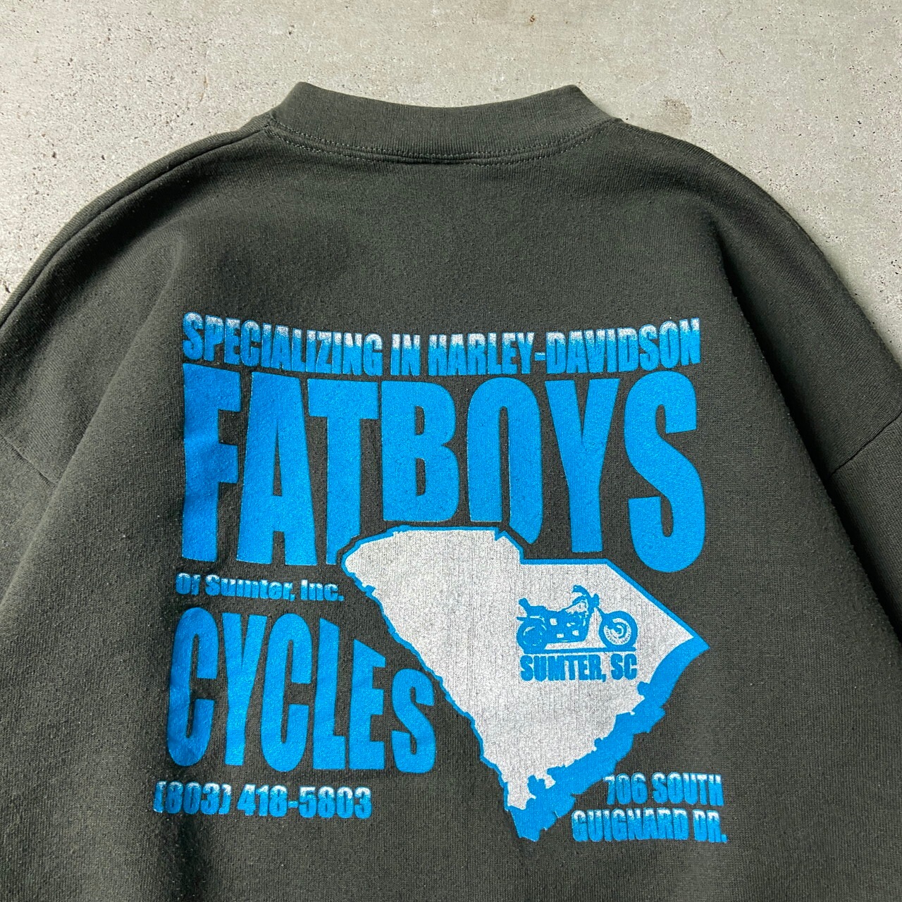 90年代 FAT BOYS CYCLES プリントスウェットシャツ インディアン 