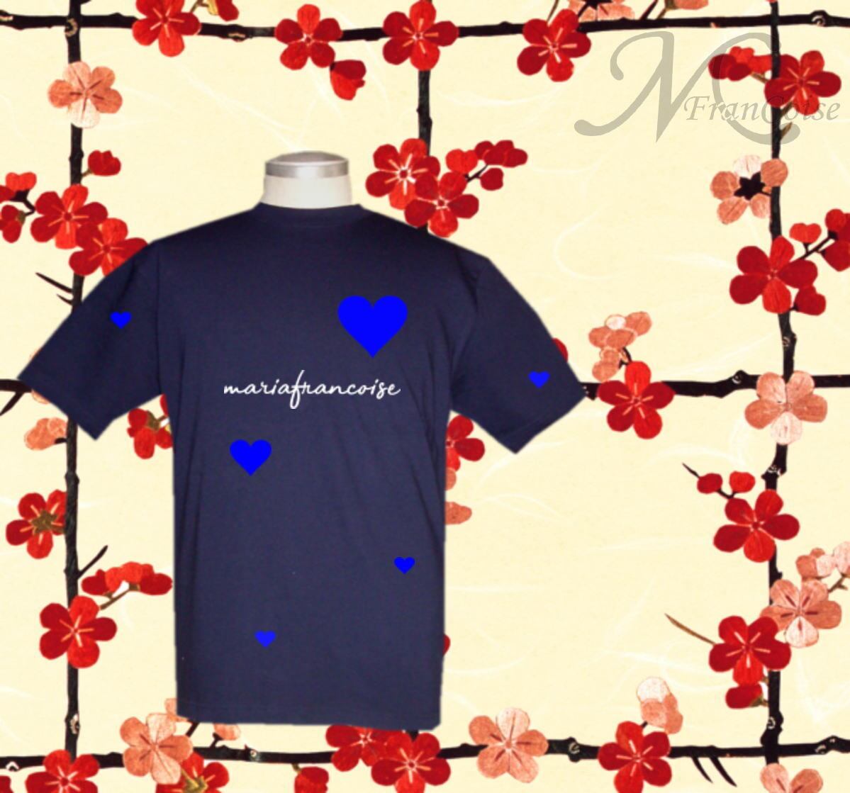 Mariafrancoise 「HEARTS」Tシャツ！ネイビー×ブルー！ | mariafrancoise