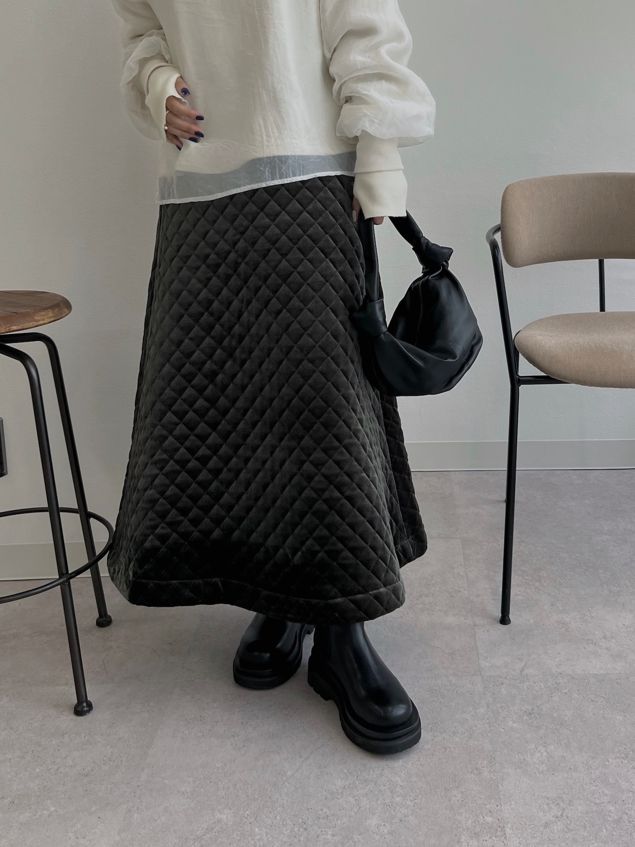 velvet quilting skirt