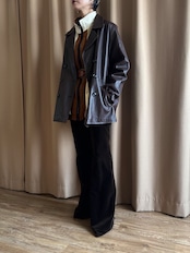 espresso brown lamb leather jacket-5145-1