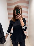 BORDERS at BALCOMY RAYON PEPLUM KNIT3色展開 ボーダーズアットバルコニー　レーヨンペプラムニット