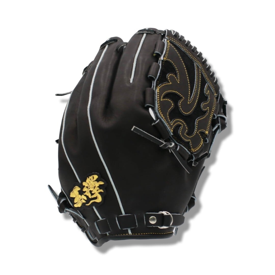 【硬式】玉澤 投手用(ピッチャー用) グローブ THG-KL10Y2 小指2本入れモデル 肉厚デザインウエブⅠ(本体:ブラック 紐:ブラック)|タマザワ