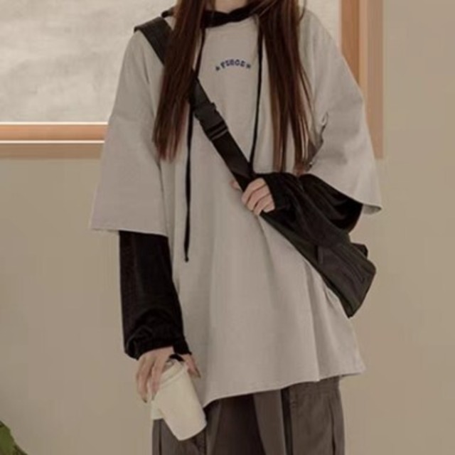 半袖 オーバーサイズ ヒップ丈 Tシャツ  L1161