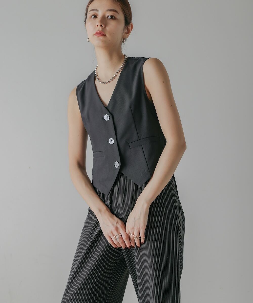 LINEN LIKE VEST (ﾘﾈﾝﾗｲｸﾍﾞｽﾄ）【5523007】 | CIEL'AIR