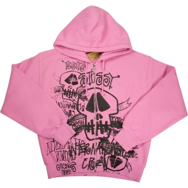 【Johnny様】Stussy ステューシー ドクロプリント ジップパーカー M Size【M】 STUSSY ステューシー 26SS SKULLS GAR DYED ZIP HOOD PINK