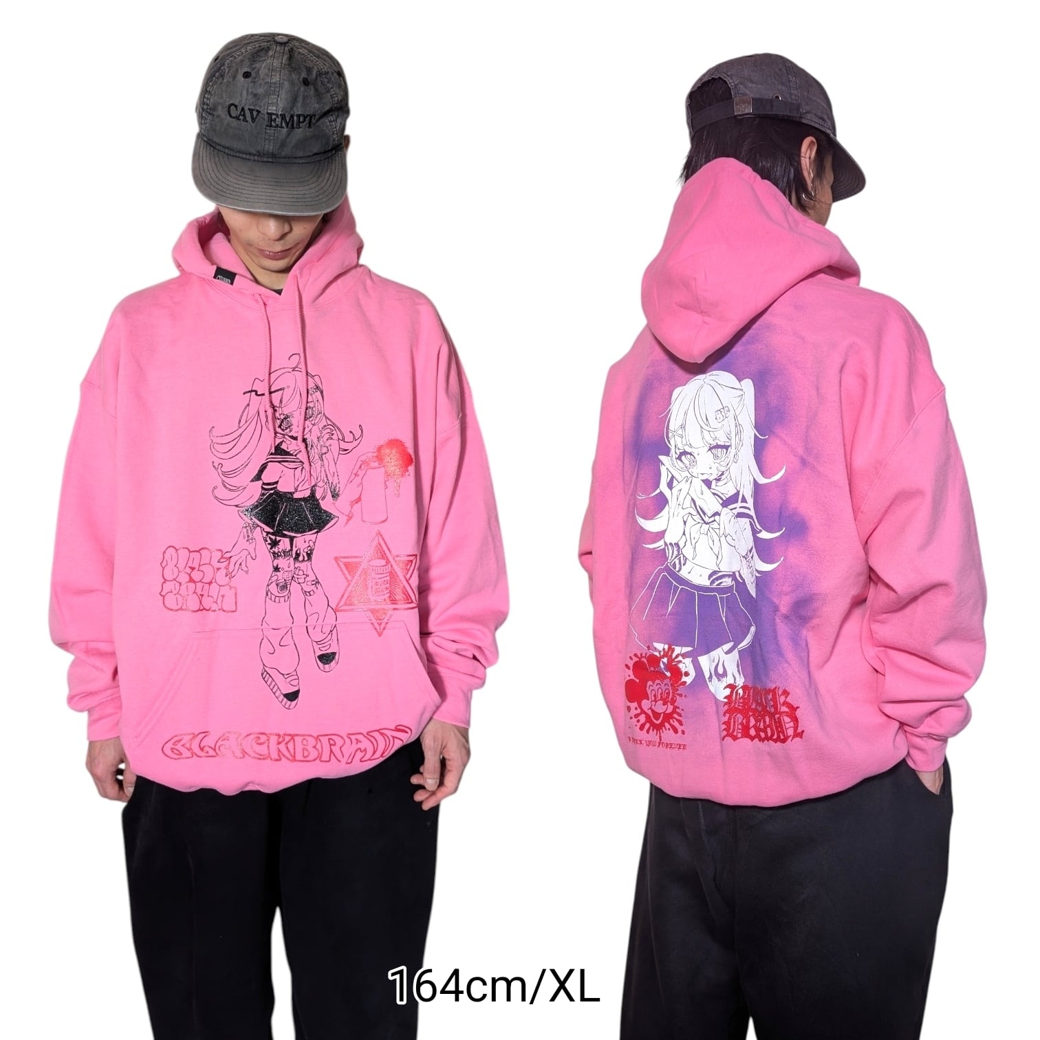 Brain Girl Warm Hoodie | BLACK BRAIN