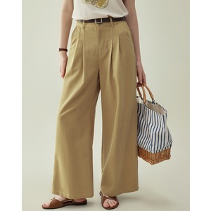 tucked wide leg straight pants