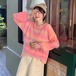 ✞ ♡ストライプラウンドネックプルオーバー ニットセーター ロング スウィート ✞ゴスロリ SM ミリ 甘ロリ クラロリ 和ロリ エレガント 黒ロリ 姫ロリ 華ロリ BB-BB14314674267