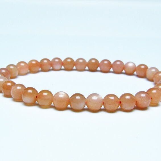 オレンジムーンストーン ブレスレット 6mm 一点物 メール便可 [M便 1/10] 111-48556