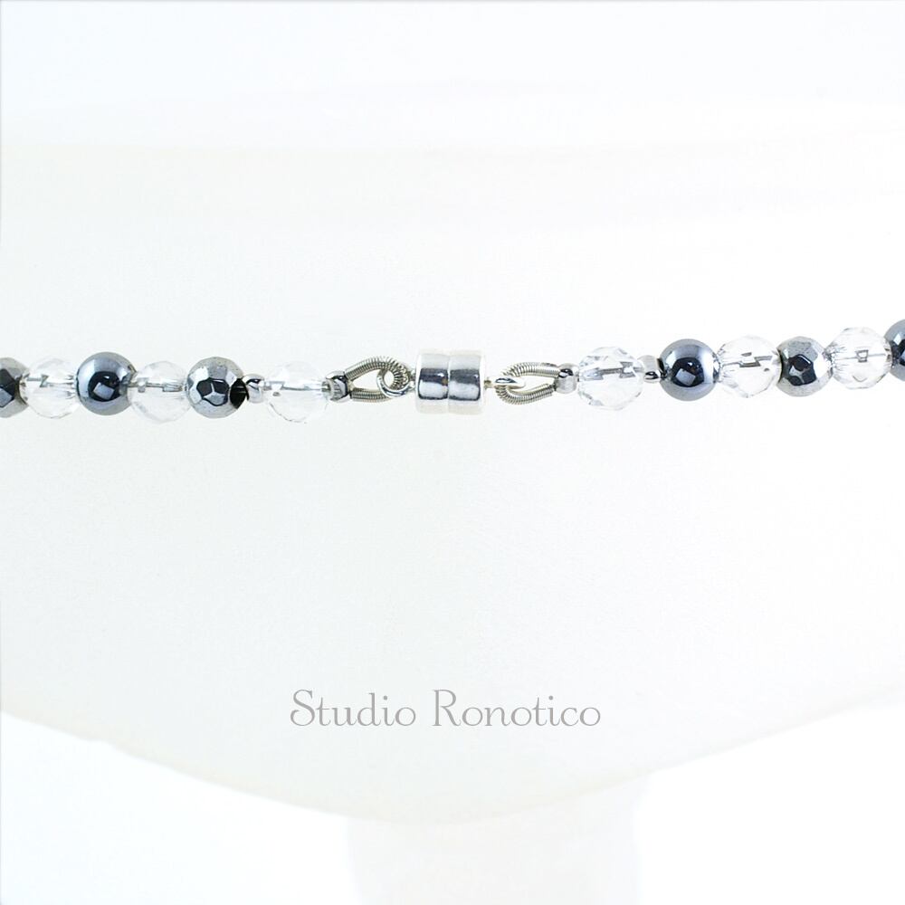 水晶 ＆ テラヘルツ 磁気ネックレス Silver925マグネットクラスプ 女性