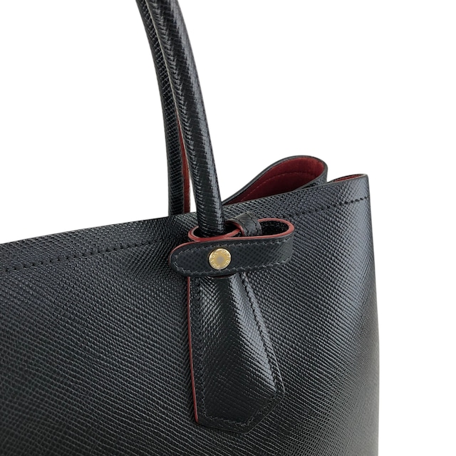 PRADA プラダ ハンドバッグ ブラック トライアングルロゴ レザー vintage ヴィンテージ オールド n54bxv