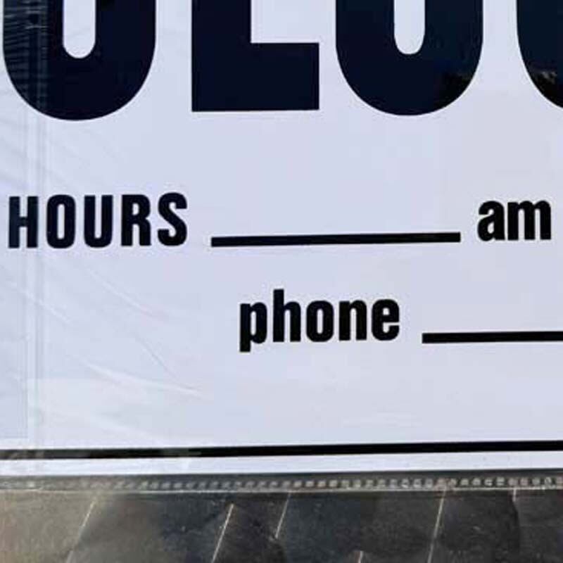 HOLLYWOOD SIGN Plastic sign/Open/Closed/Business Hours、両面看板