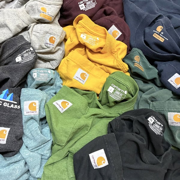 1点物◇カーハート/カットオフ/フェード深緑ポケットTシャツ半袖ポケT