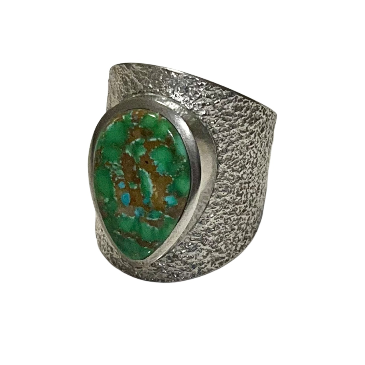 navajo Darryl Dean Begay carico lake turquoise tufa cast silver ring