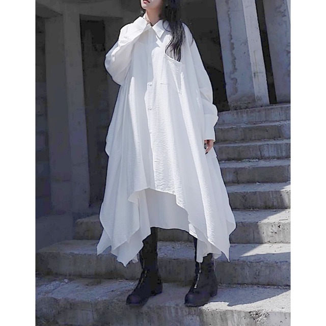 Asymmetrical long shirts【2color】 C0270