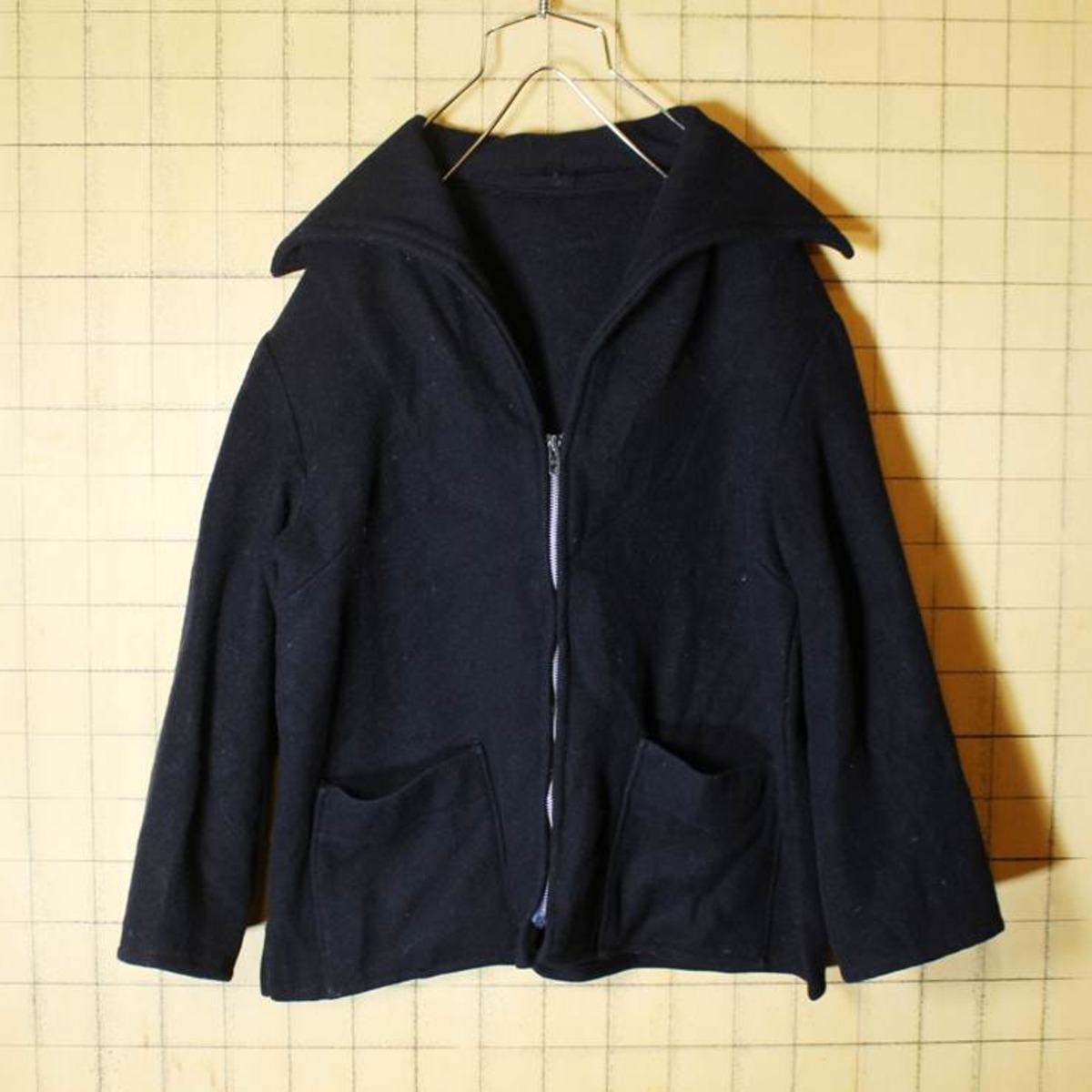 フランス製 60s ジップアップ ウール セーラー ジャケット ビンテージ  
