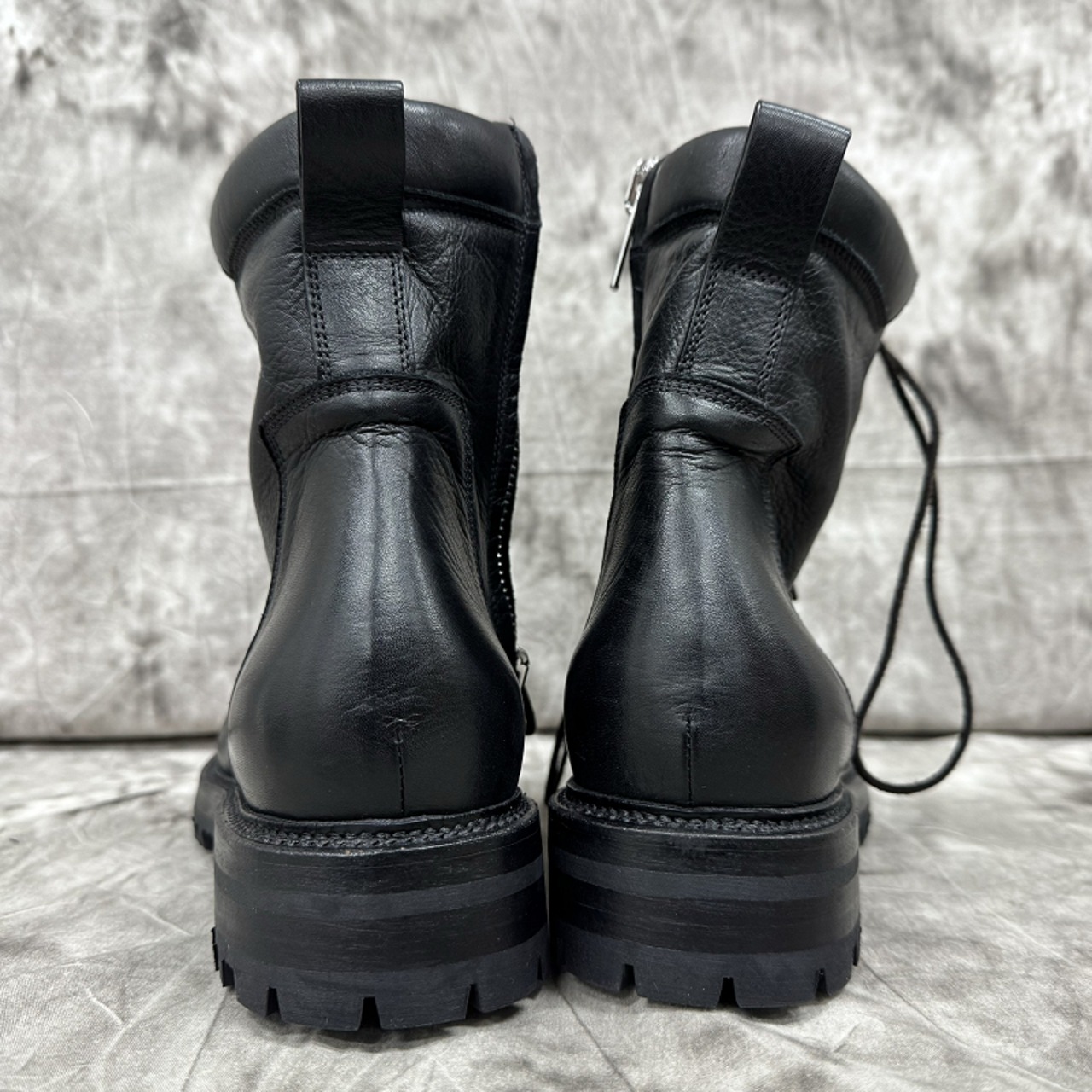 Rick Owens/リックオウエンス レザー レースアップ サイドジップ