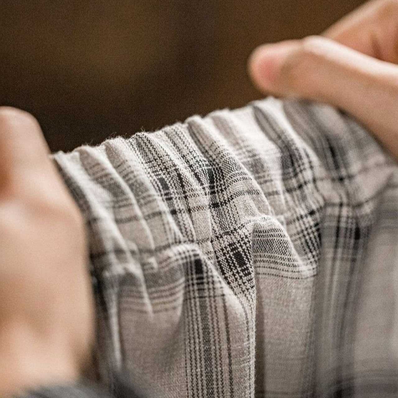 Plaid Drawstring Waist Wide Pants / チェック ドローストリング ウエスト ワイド パンツ