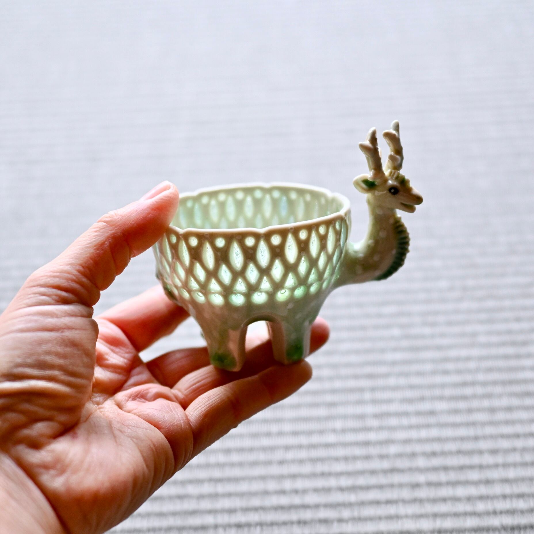 54. キラメキ鹿ぐい呑み | 陶工房 みかガマ ＊ のぐちみか