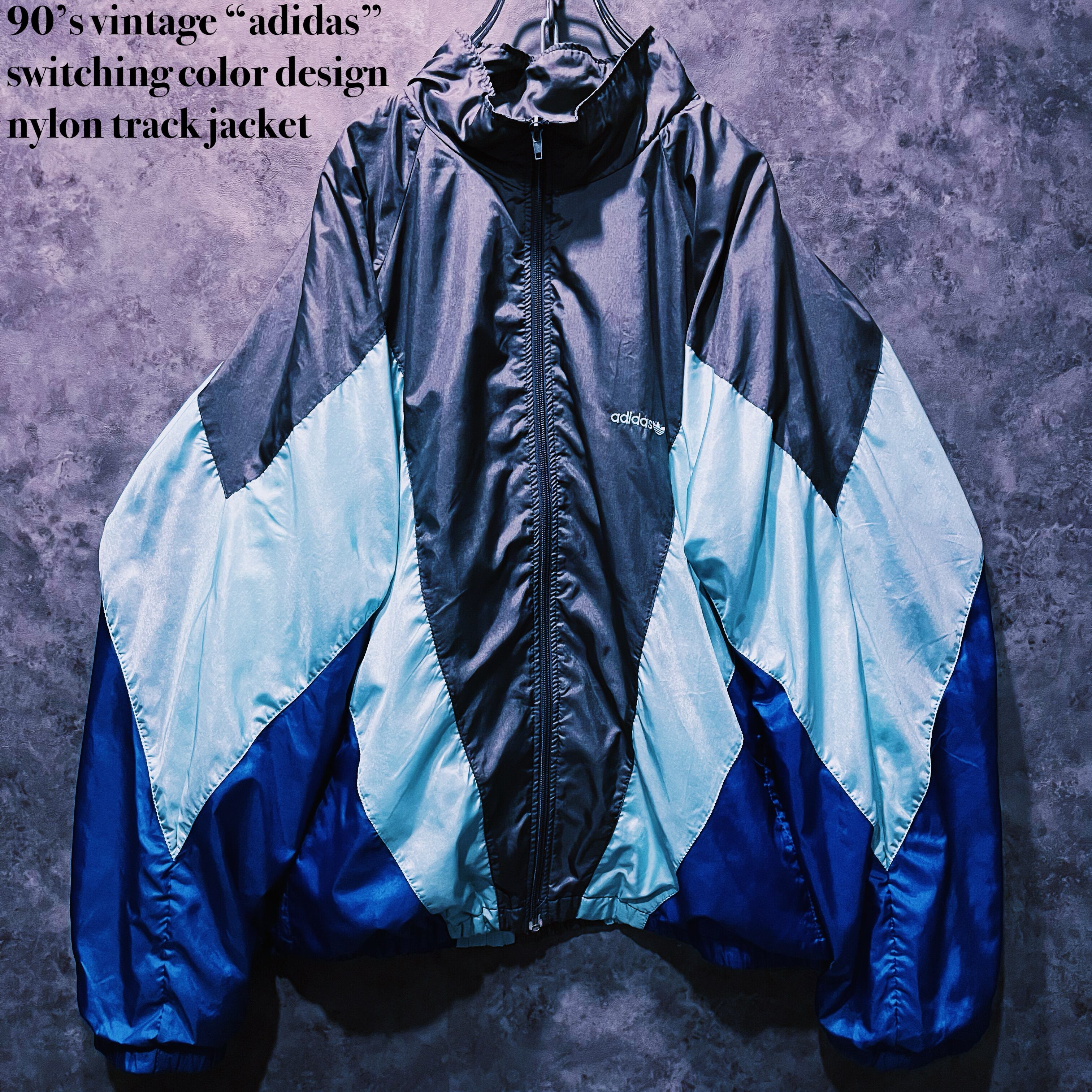 【doppio】90’s vintage “adidas” switching color design nylon track jacket