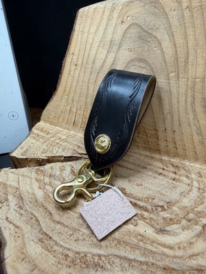 イタリア・マリアム社製ホースバットのロープトップキーホルダー(ピンスト唐草)