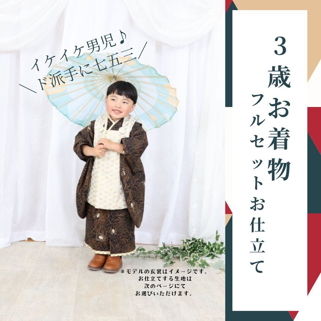 被布＆セパレート着物鶴ブラック