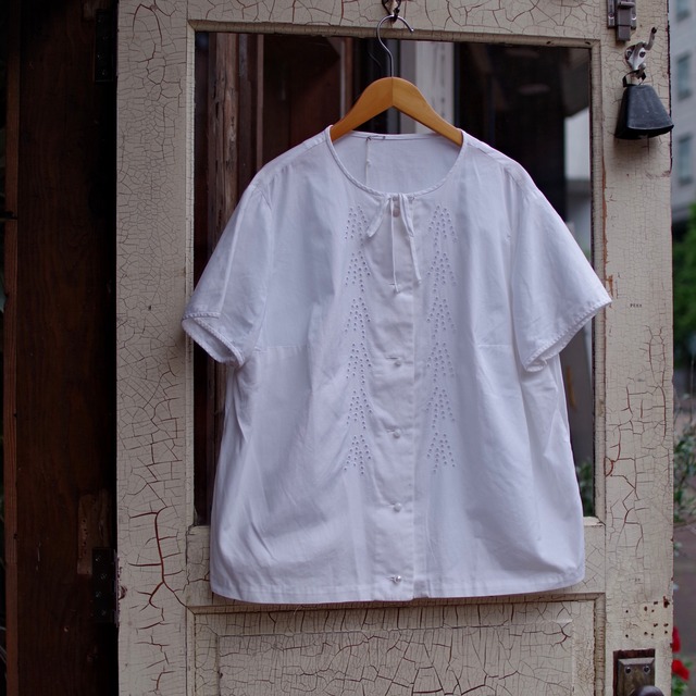 Vintage Cotton Shirt / ヴィンテージ コットン シャツ / 半袖 ブラウス