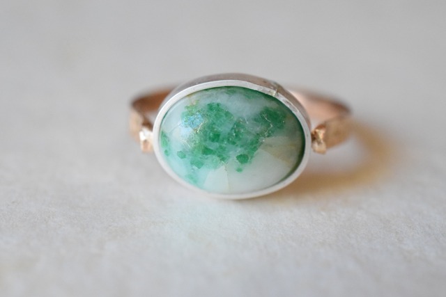 【蓬生】エメラルドインクォーツのリング