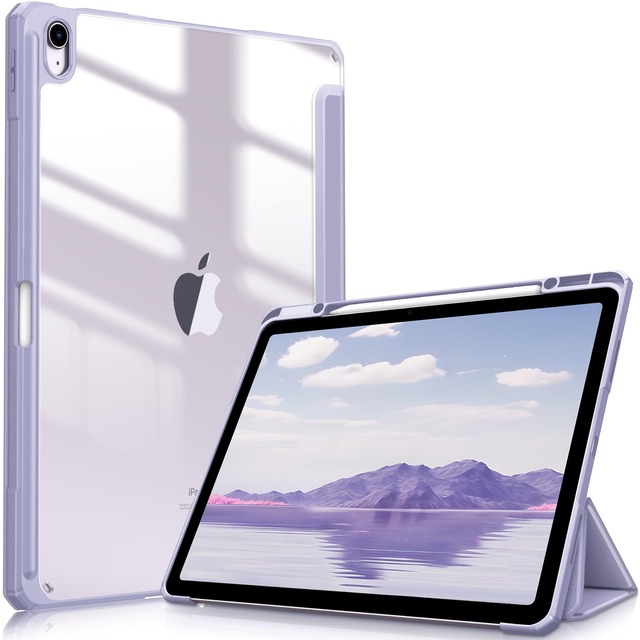 Fintie iPad Air 13インチ(M4/M3/M2)用ケース 2026/2025/2024 透明バックカバー(ライラックパープル)