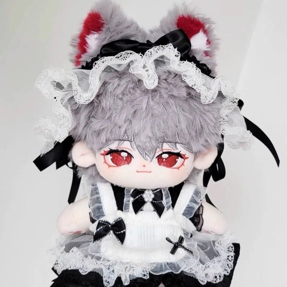 20cmぬい服】メイド服の靴付きセット ゴスロリ ロリータ ブラック