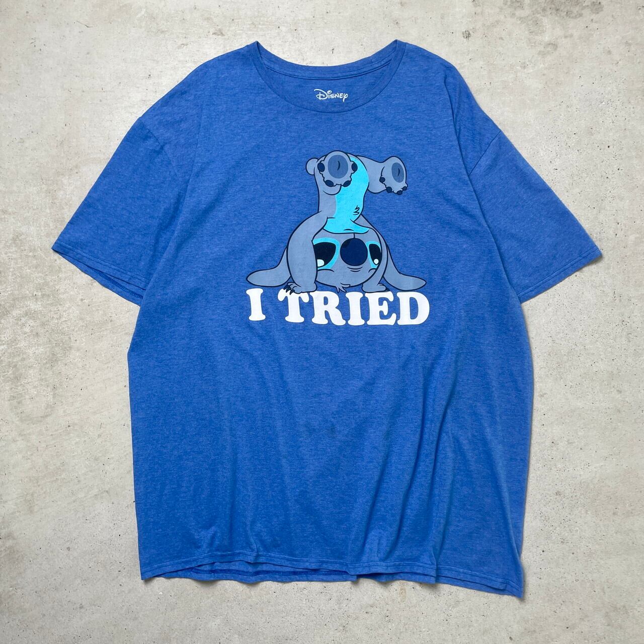 Disney ディズニー スティッチ キャラクタープリントTシャツ メンズ2XL 