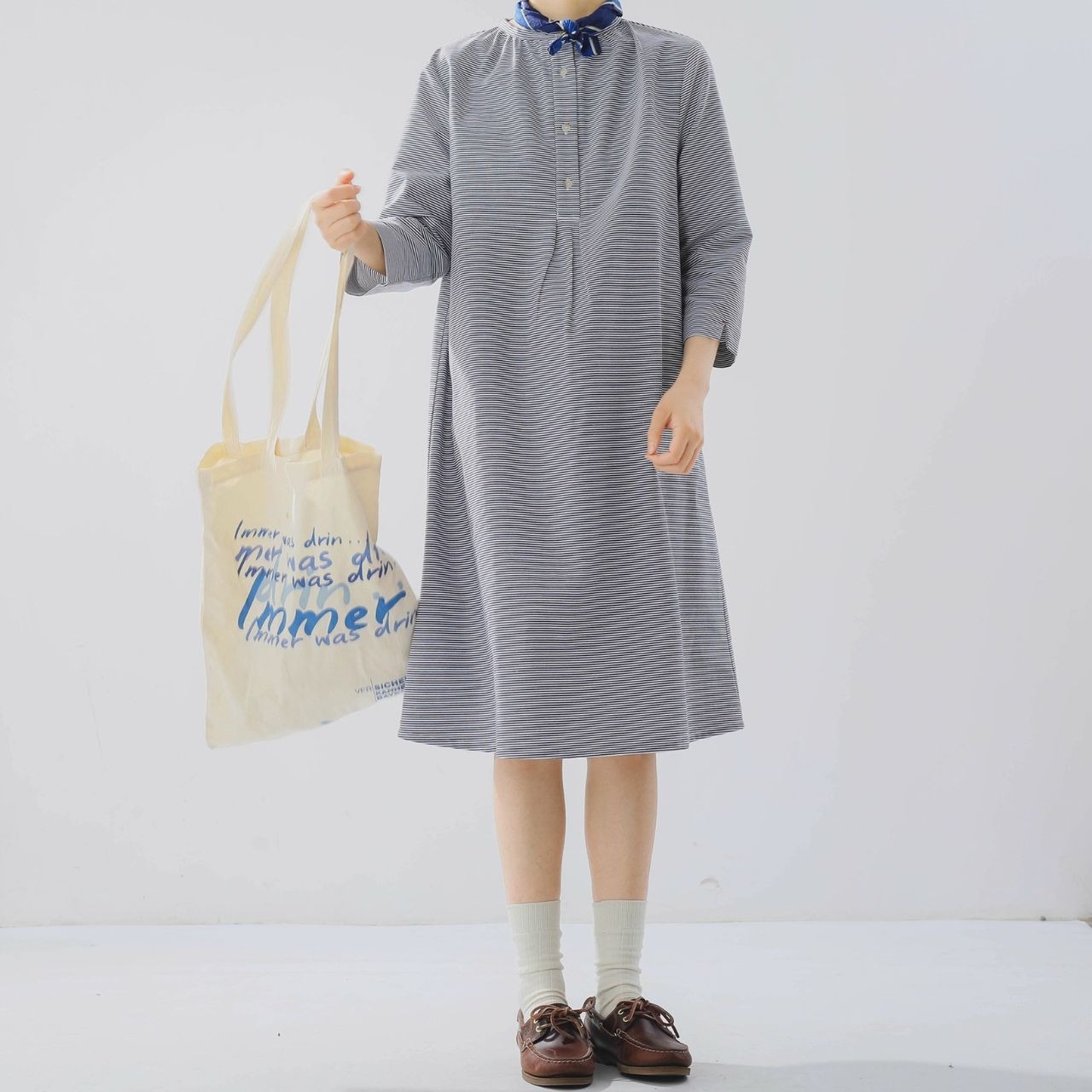 ボダーフロントボタン ワンピース   F0071 - 7