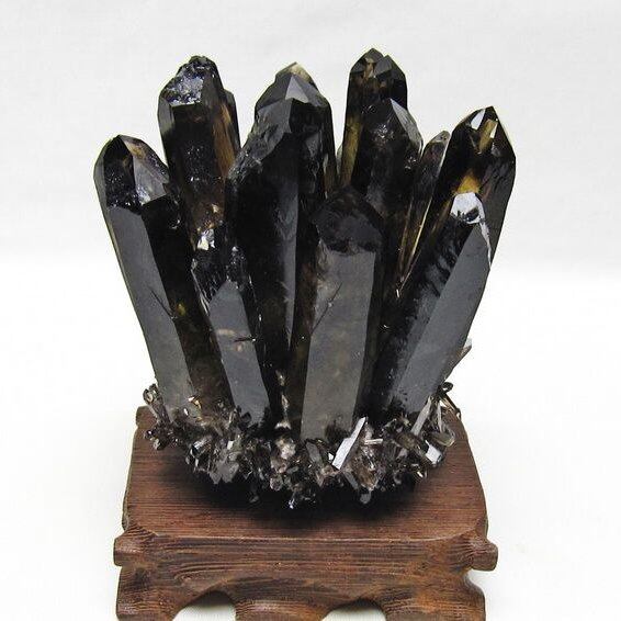 モリオン クラスター 黒水晶 原石 台座付属 一点物 おまかせ便 182-8680