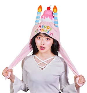 【在庫のみ】クリアストーン(Clearstone) ハピバ コスプレ ハロウィン バースデー パタパタハット ストロベリーケーキハット ユニセックス ピンク