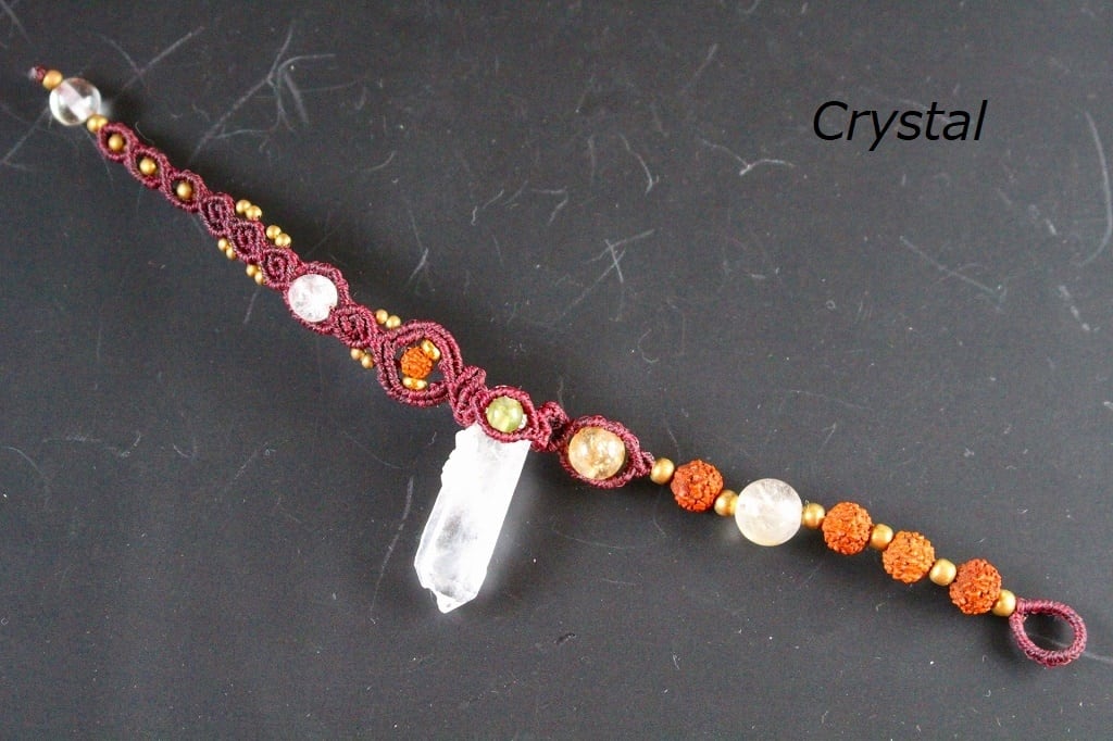 Crystal rudraksha macrame bracelet