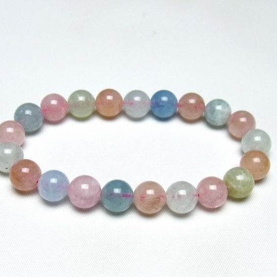 ミックスカラーベリル ブレスレット 10mm 一点物 メール便可 [M便 1/10] 111-48893