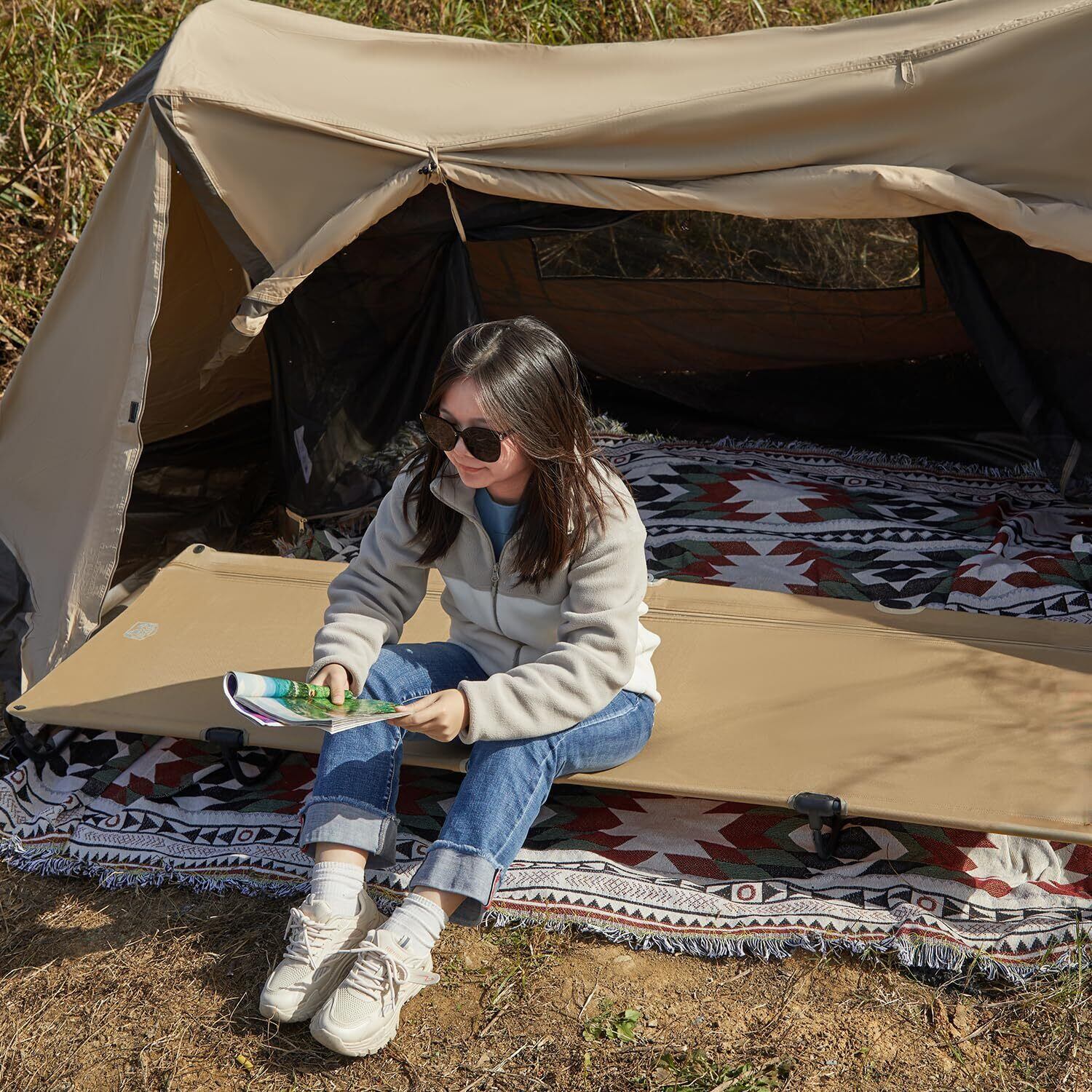 30秒ベッド TIMBER RIDGE キャンプベッド 組み立て不要 取得 数秒