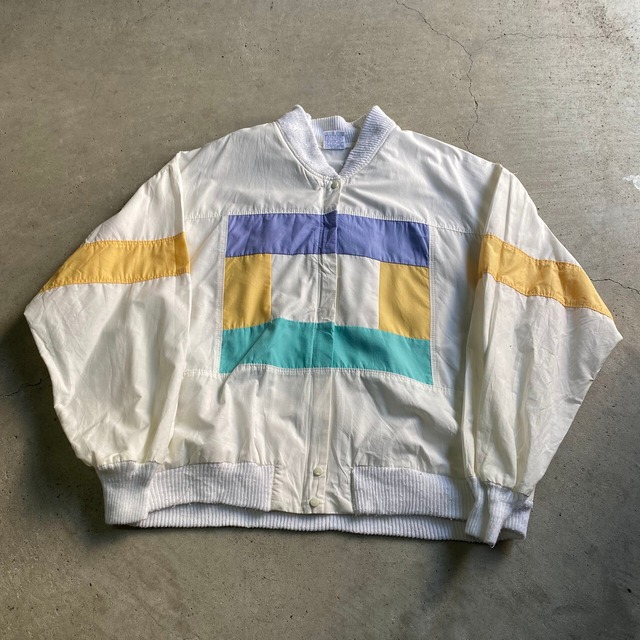 USA製 80年代 BAY CLUB 切替 コットン スポーツジャケット レディースL 