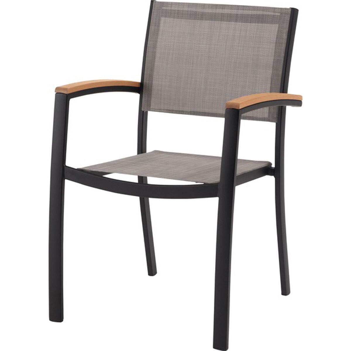 チェア ODS-71BK ODS-71GY Ollie オリー 椅子 屋外 スタッキングチェア イス ガーデン ベランダ 積み重ね メッシュ生地 天然木 アルミ シンプル おしゃれ かわいい ブラック グレー 黒色 灰色