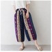 SALE！エスニックストライプパッチコットンコクーンパンツ/M～L