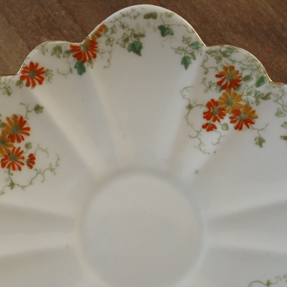 イギリス　シェリー　バイオレット　約21cm プレート 英国Shelley（シェリー） オレンジ・デイジー柄 ソーサー3枚セット F1