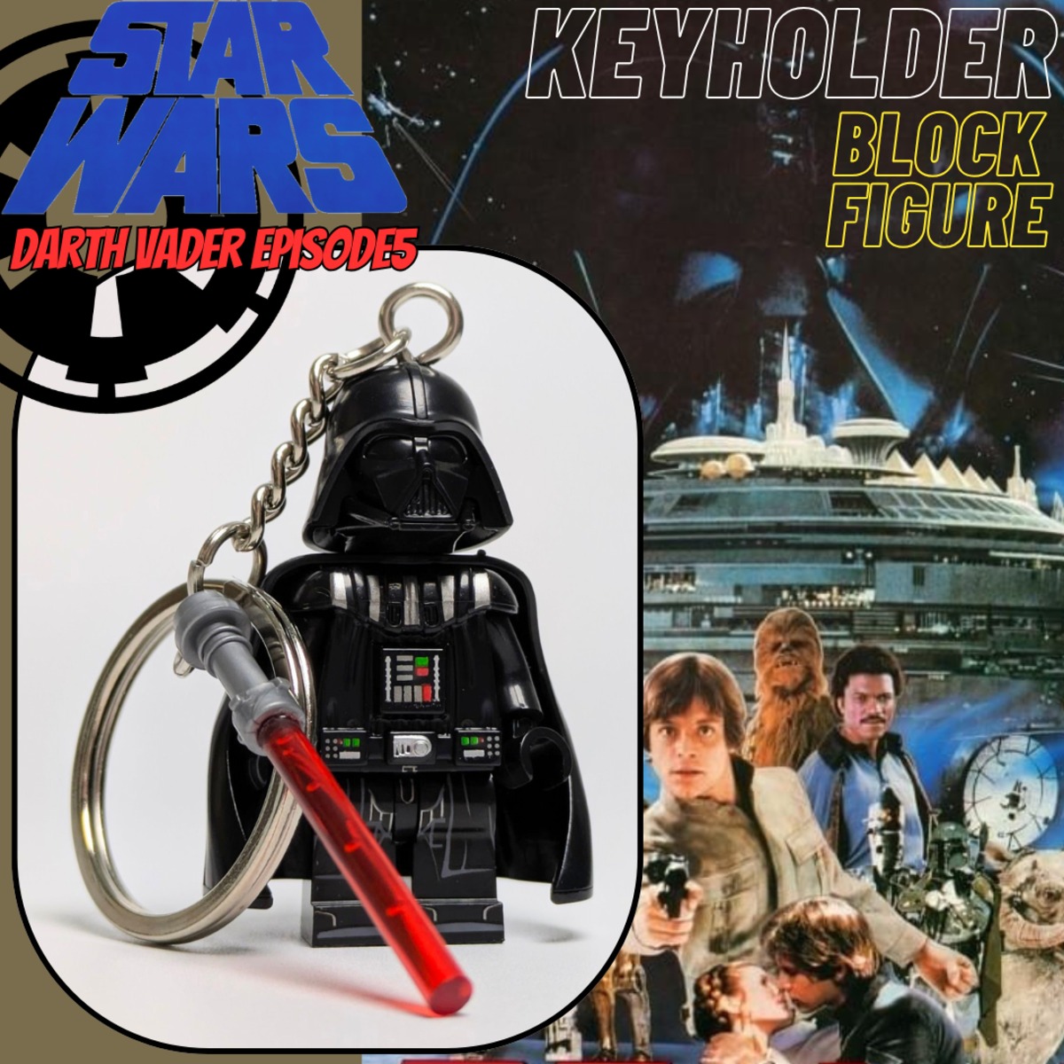 再入荷！【 ブロックフィギュアキーホルダー 】ダースベイダー