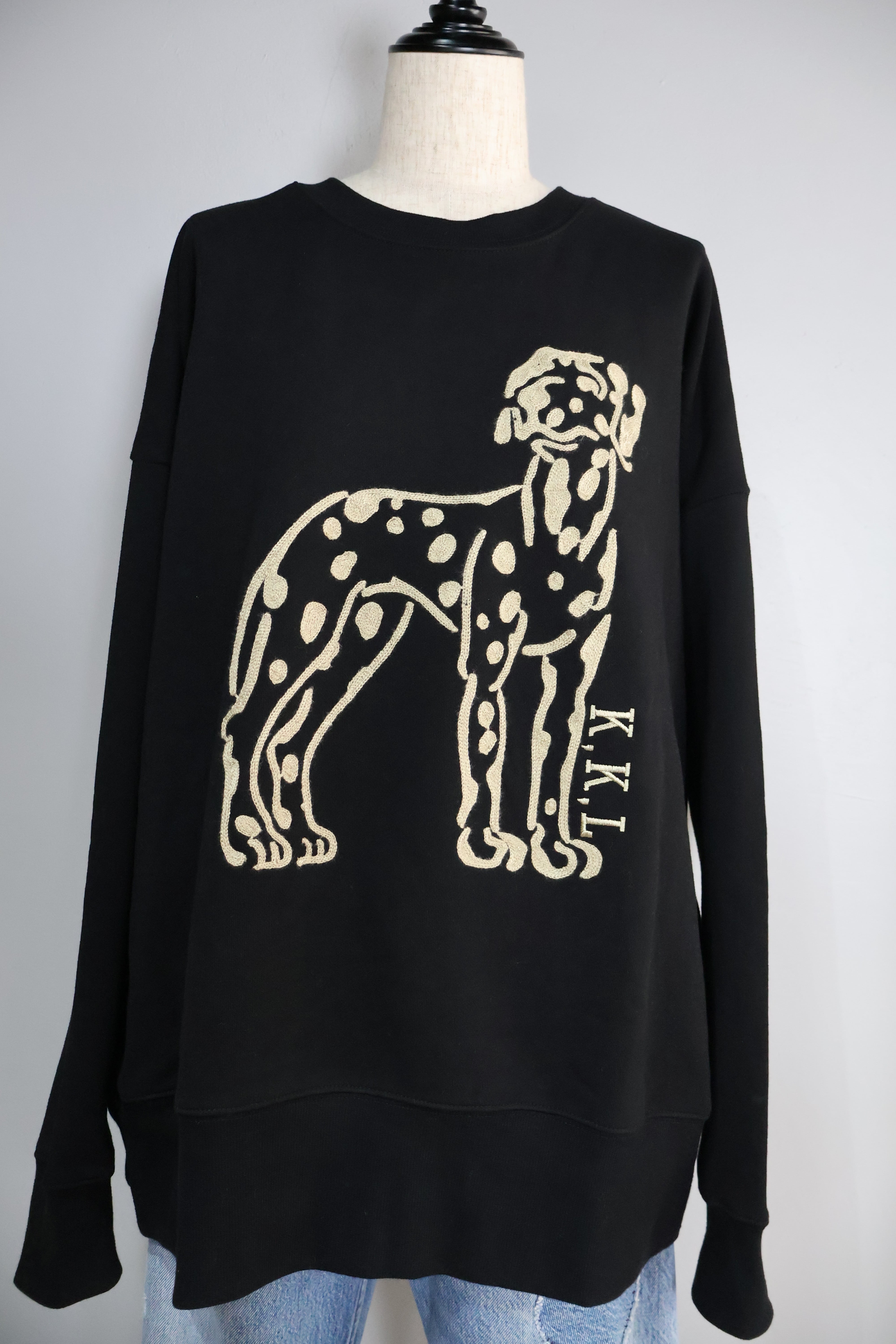 NEW！裏毛クルーダルメシアン刺繍ロング【12507-306-10】2025AW