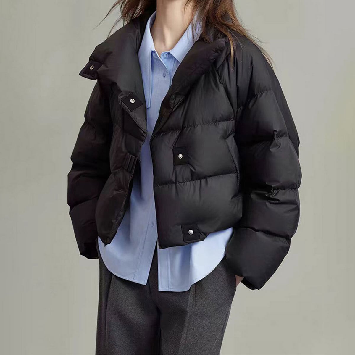 ショート丈 ダウン ジャケット 中綿 レディース 秋冬 韓国 防寒 保温 通勤 通学 きれいめ 大人 カジュアル おしゃれ ゆったり 暖かい キルティング アウター 厚手 大人可愛い 大人女子