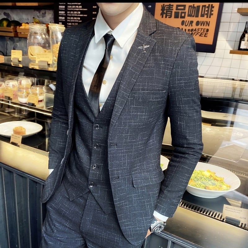 スリーピース チェック柄 ビジネススーツ 2カラー LB0102 | LIBERD スリーピース チェック柄 ビジネススーツ 2カラー LB0102 | LIBERD
