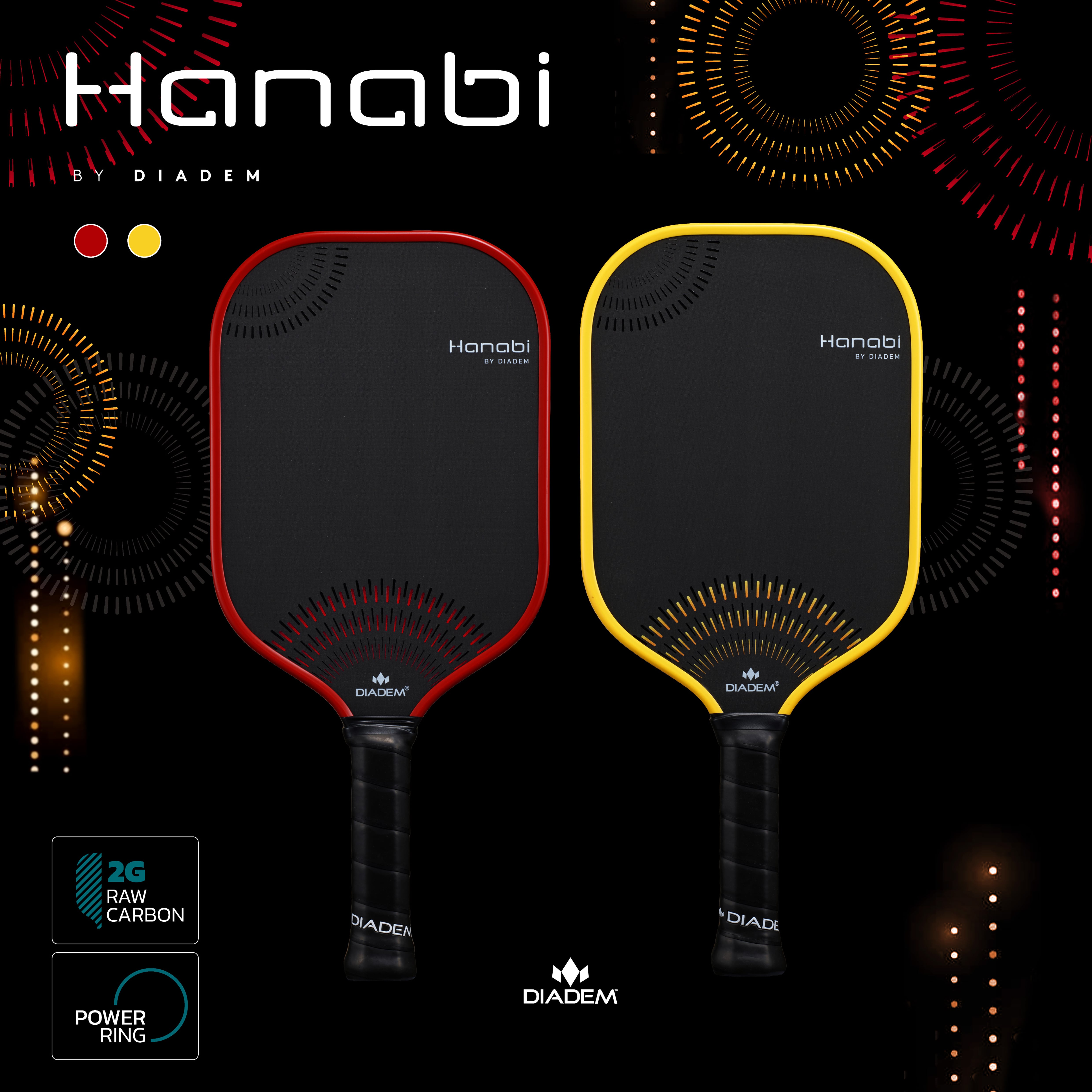 DIADEM HANABI Red ピックルボールパドル | SANNO SPORTS ( ピックル