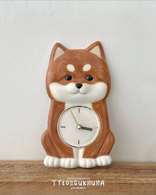 [予約販売] [tteokguk_nuna] Shiba Wall Clock